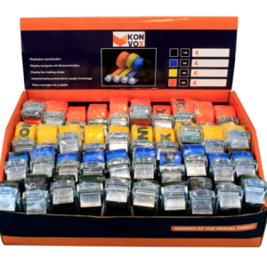 KONVOX DISPLAYBOX SPANBANDEN 804 25MM ASSORTIMENT 1,2,3 EN 4