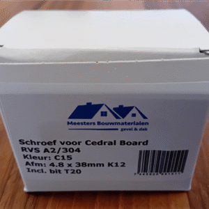 C15 DONKERGRIJS SCHROEVEN CEDRAL BOARD  - PAK