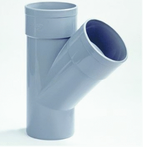 PVC T-STUK 80 45° 2 X MOF GRIJS